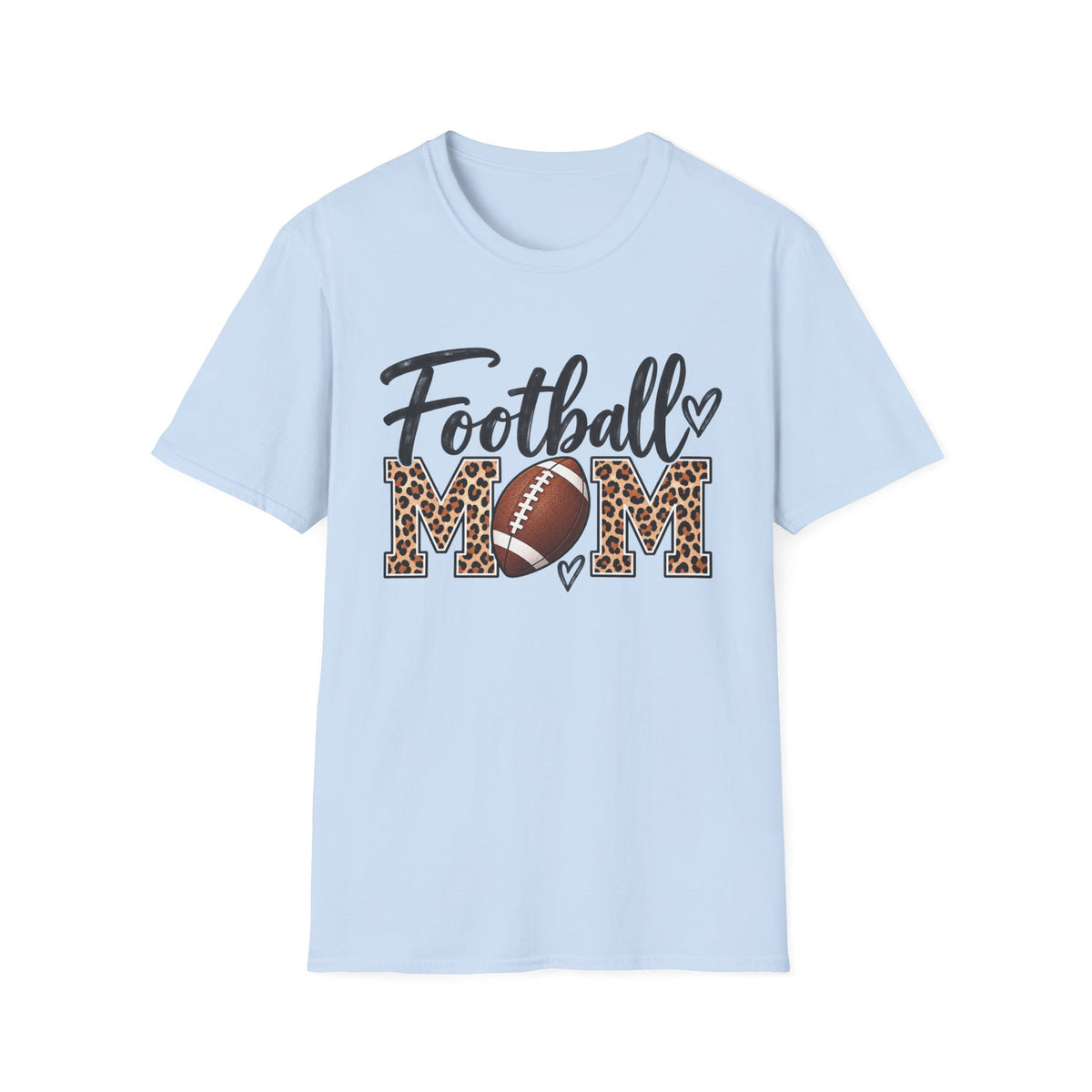 Football Mom T-Shirt — Leopard Print Football Design