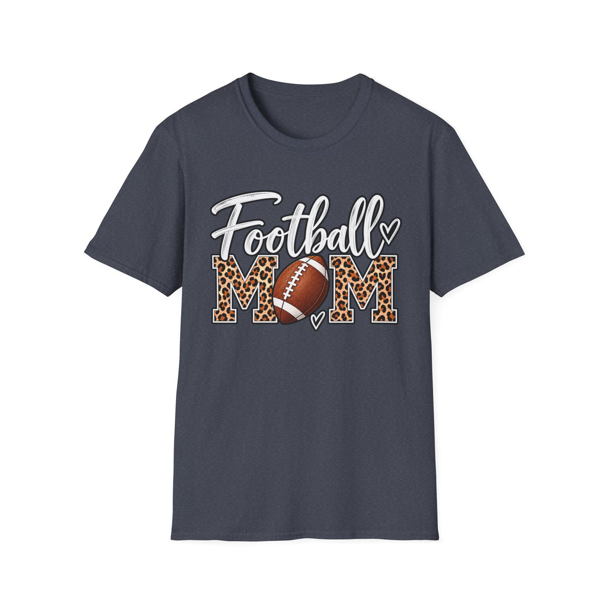 Football Mom T-Shirt — Leopard Print Football Design