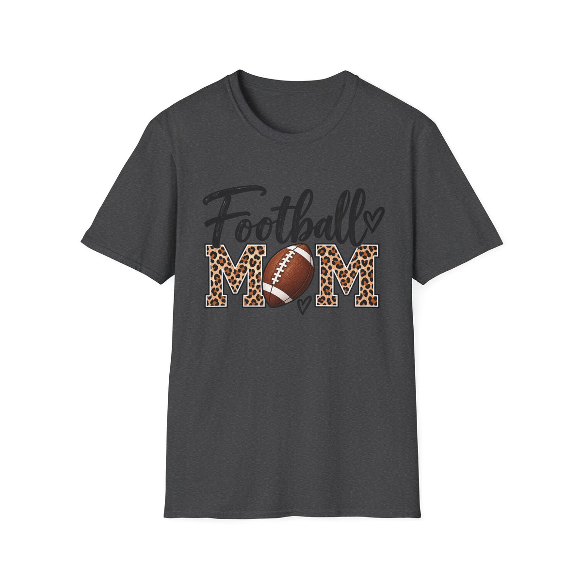 Football Mom T-Shirt — Leopard Print Football Design