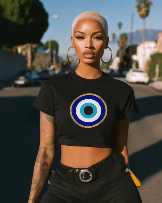 Evil Eye Crop Top | Boho Festival Tee | Mystic Protection Summer Shirt | Gift for Her