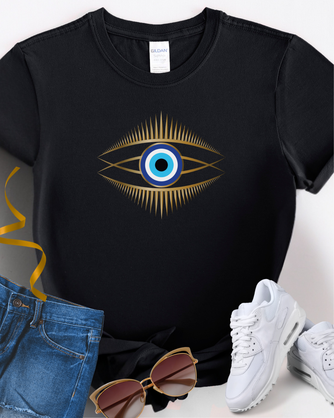 Women's Eye Symbol Tee - Spiritual Shirt, Boho Style, Gift for Her, Casual Wear, Trendy Top