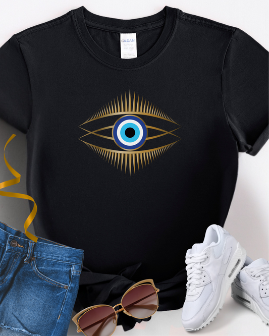 Women's Eye Symbol Tee - Spiritual Shirt, Boho Style, Gift for Her, Casual Wear, Trendy Top