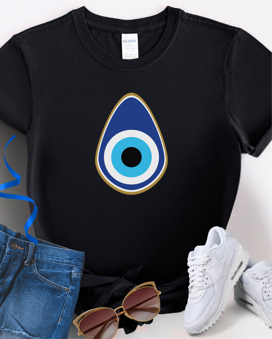 Women's Evil Eye Graphic Tee - Cute Casual Shirt, Boho Style, Gift for Her, Summer Daywear, Spiritual Protection T-Shirt