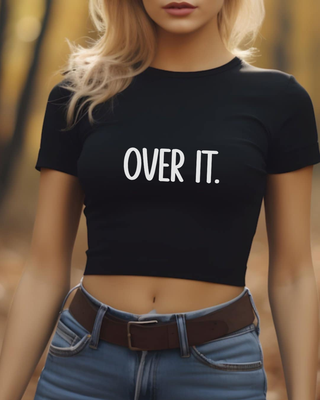 Festival Vibes Crop Top - "OVER IT" Tee, Summer Style, Concert Outfit, Casual Wear, Boho Fashion, Gift for Her