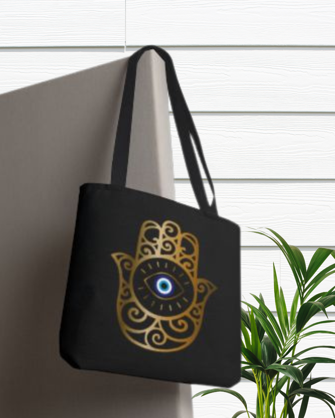 Bohemian Eye Tote Bag, Mandala Style, Spiritual Gift, Eco-Friendly Shopping Bag, Hamsa Hand Design, Festival Accessory