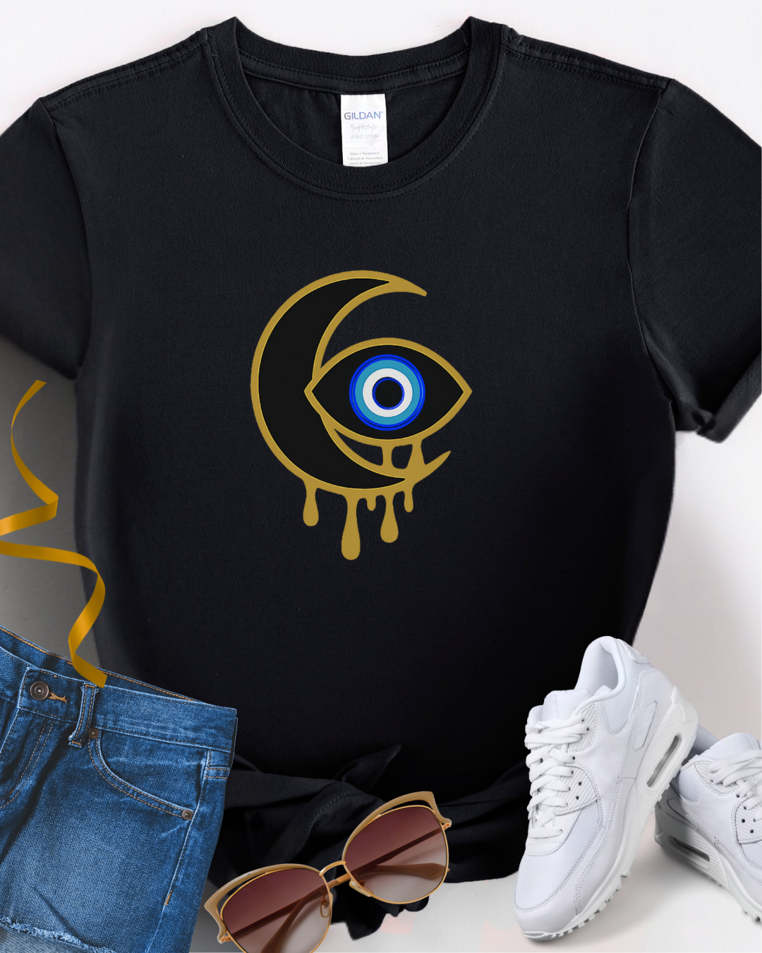 Mystical Eye Women's Tee, Boho Chic T-Shirt, Gift for Her, Festival Fashion, Spiritual Style, Astrology Top, Unique Graphic Tee