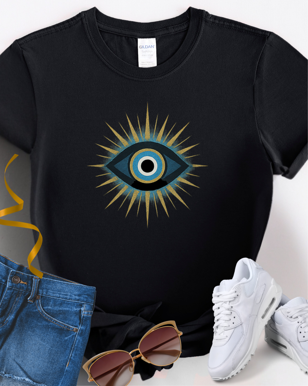 Mystical Eye Women's Softstyle Tee, Spiritual Gift, Boho Fashion, Casual Wear, Everyday Comfort, Unique Graphic Shirt