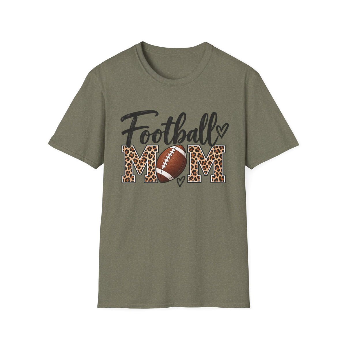 Football Mom T-Shirt — Leopard Print Football Design