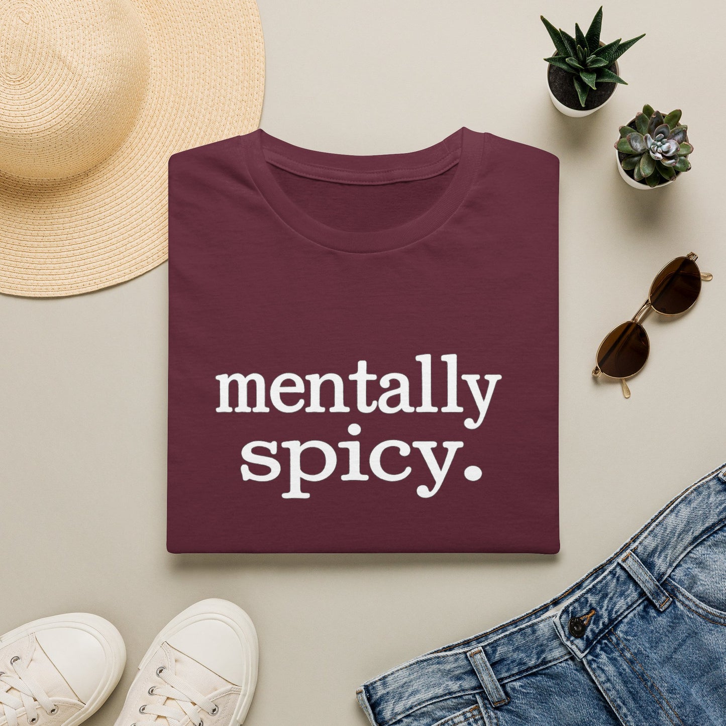 Mentally Spicy Shirt, Funny Sarcastic Graphic Tee, Sassy Mental Health T-Shirt, Unisex Typewriter Quote Shirt, Gift for Her or Him