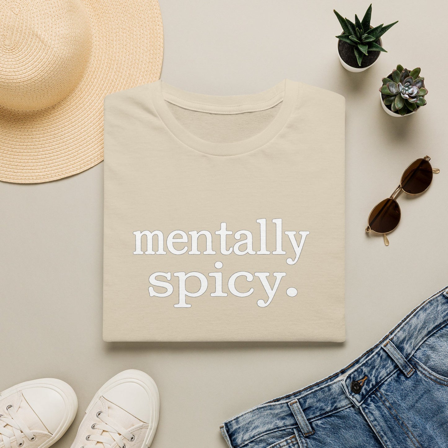 Mentally Spicy Shirt, Funny Sarcastic Graphic Tee, Sassy Mental Health T-Shirt, Unisex Typewriter Quote Shirt, Gift for Her or Him