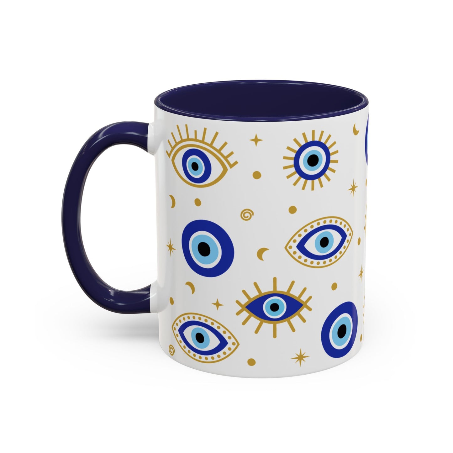 Evil Eye Ceramic Coffee Mug, 11oz, Greek Eye, Ward Off Evil, Gift For Mom, Gift for Her