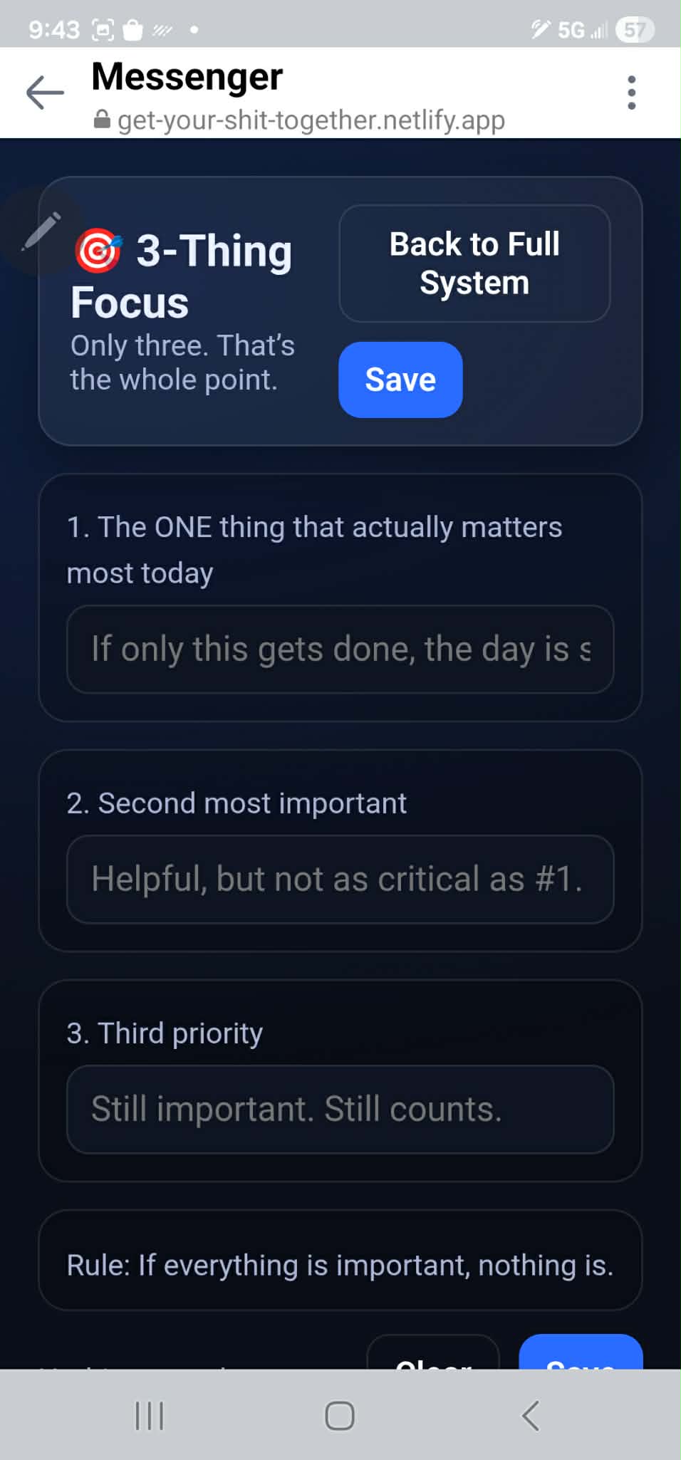 Get Your Sh*t Together — The No-BS Life Organizer- Interactive Web App + 14 Day System