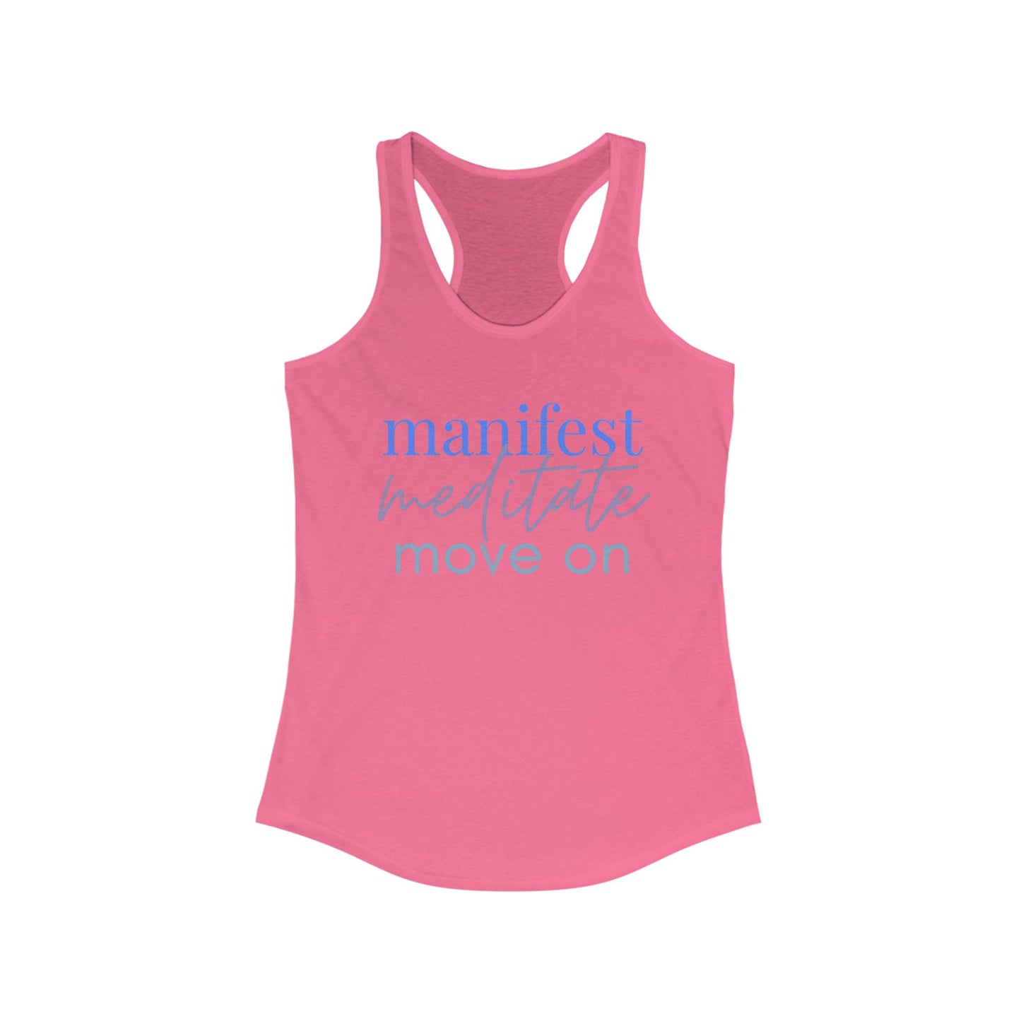 Manifest Meditate Move On Racerback Tank | Yoga Apparel, Inspirational Workout Top, Fitness Gift, Motivational Tank, Self-Care Clothing