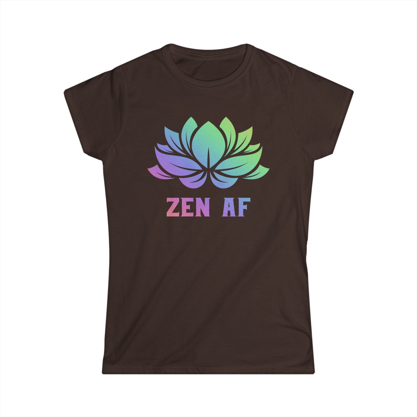 Zen AF Women's Softstyle Tee, Casual Tee, Relaxation Shirt, Gift for Her, Mindfulness Apparel, Yoga Clothing, Inspirational Top