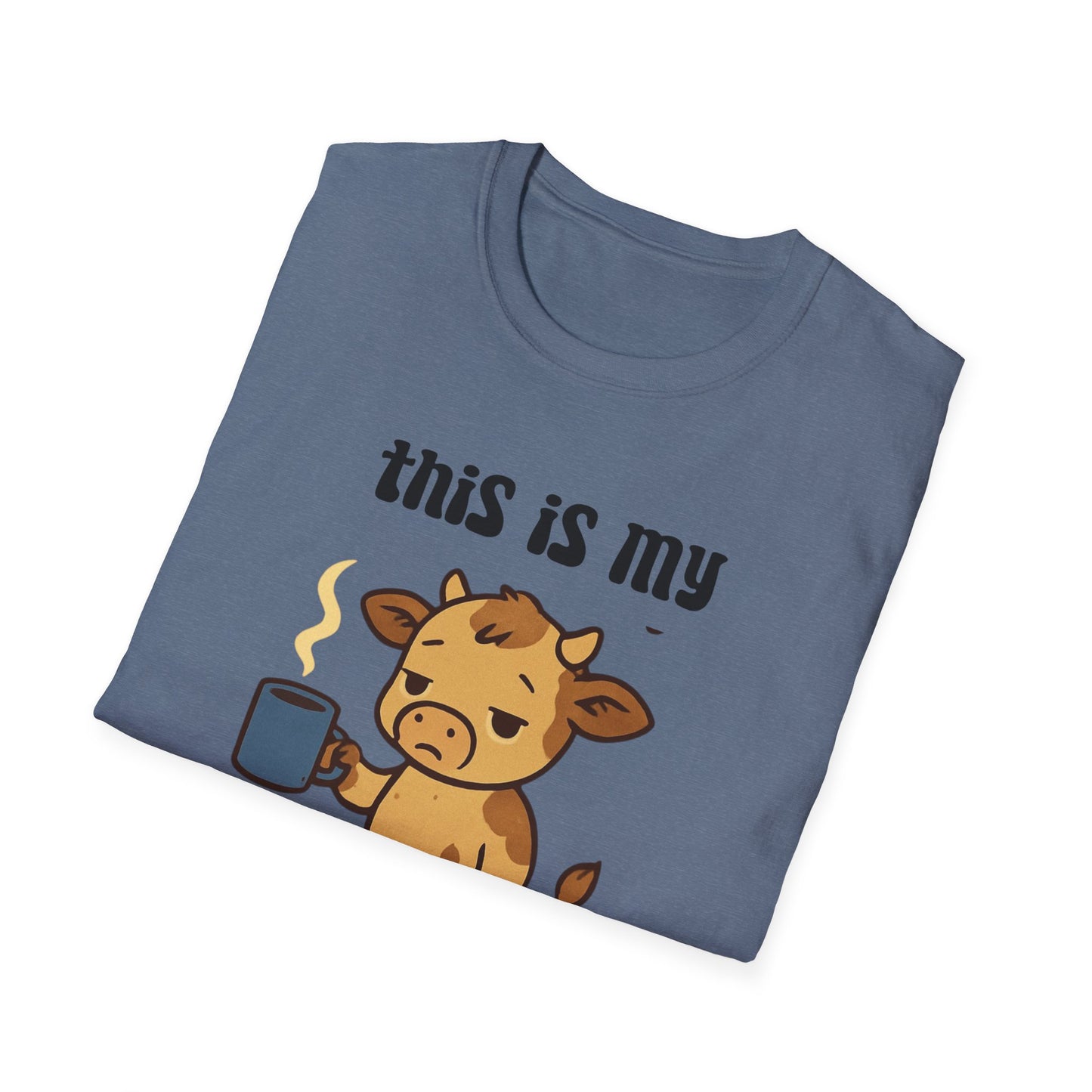 Too Tired to Care Cow T-Shirt – Funny Lazy Mood Graphic Tee for Women