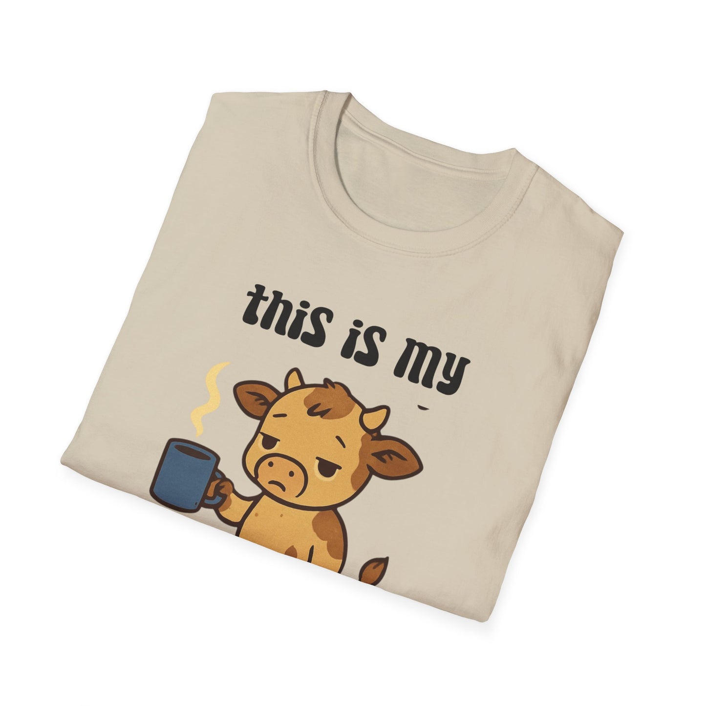 Too Tired to Care Cow T-Shirt – Funny Lazy Mood Graphic Tee for Women
