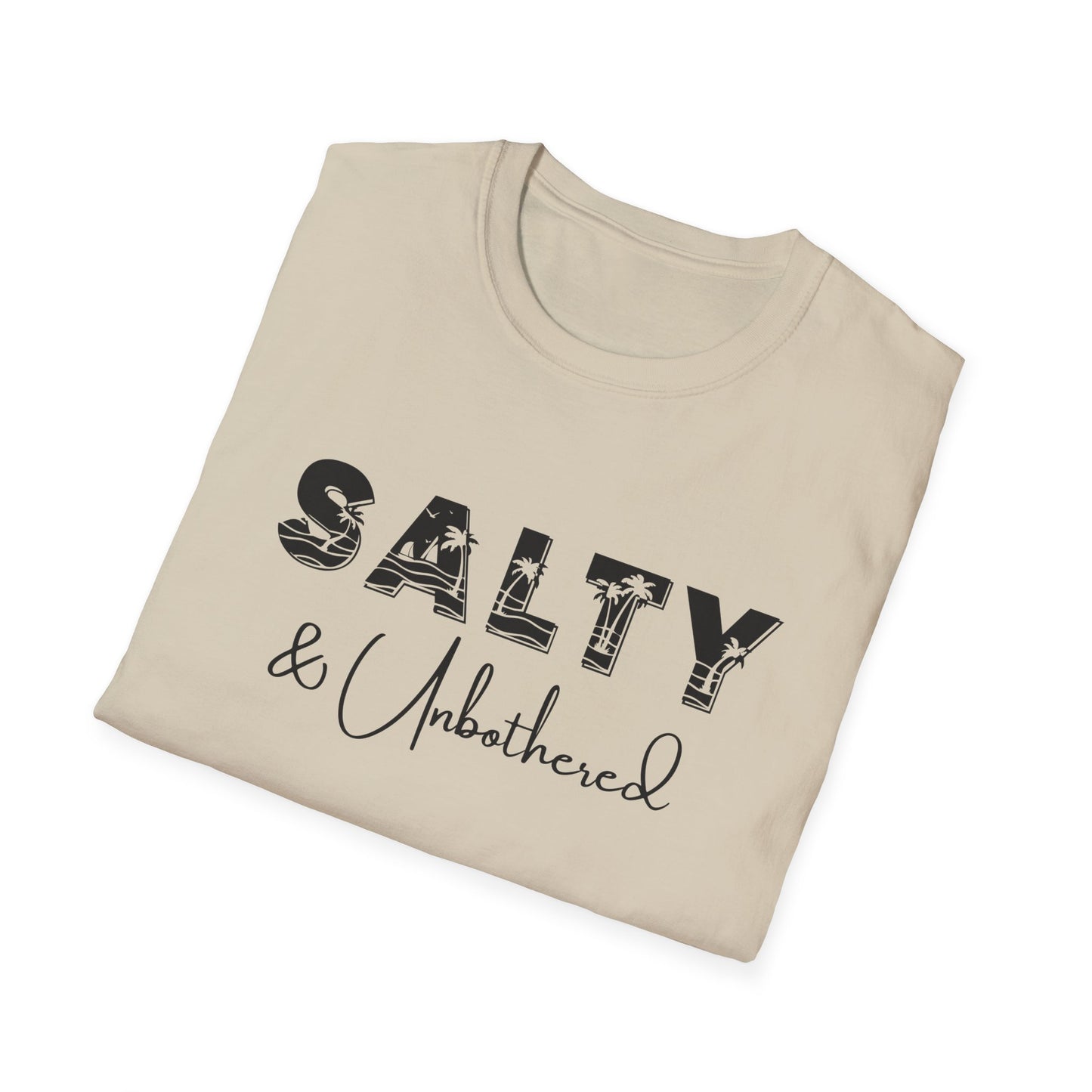 Salty & Unbothered Shirt, Beach Graphic Tee, Summer Vibes Shirt, Coastal Aesthetic T-Shirt, Funny Beach Shirt Women, Vacation Outfit Top