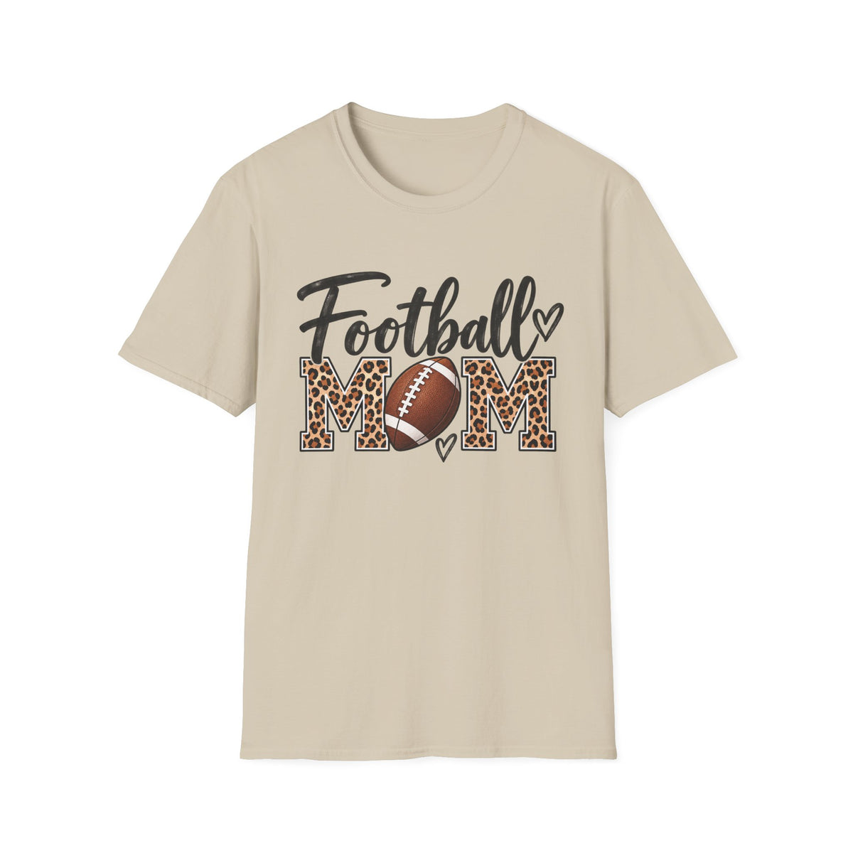 Football Mom T-Shirt — Leopard Print Football Design