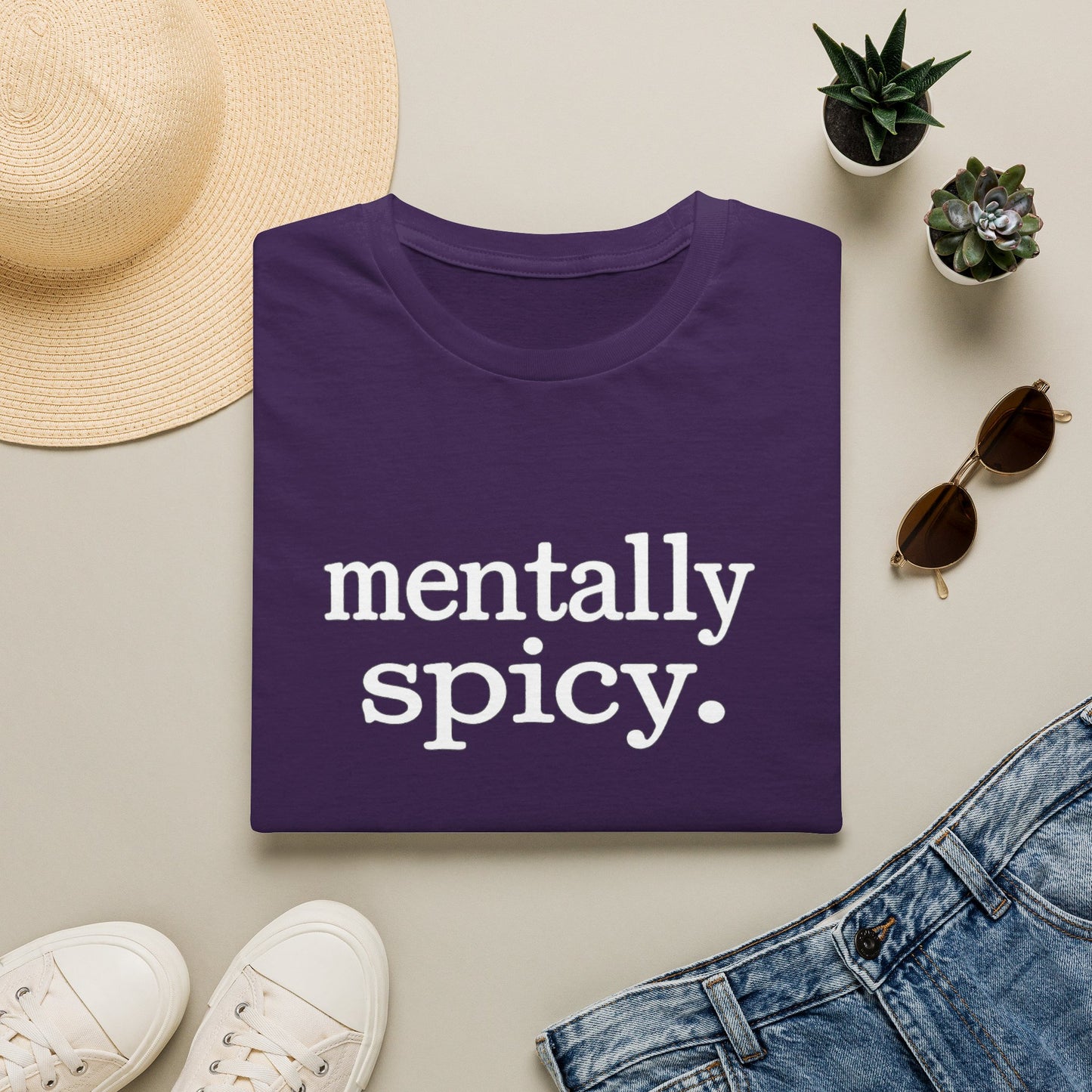 Mentally Spicy Shirt, Funny Sarcastic Graphic Tee, Sassy Mental Health T-Shirt, Unisex Typewriter Quote Shirt, Gift for Her or Him