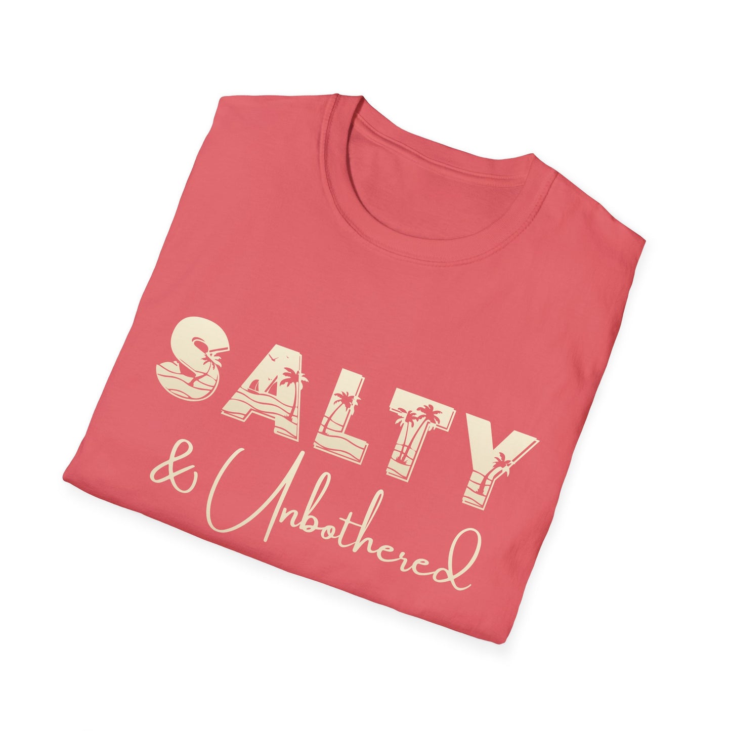 Salty & Unbothered Shirt, Beach Graphic Tee, Summer Vibes Shirt, Coastal Aesthetic T-Shirt, Funny Beach Shirt Women, Vacation Outfit Top