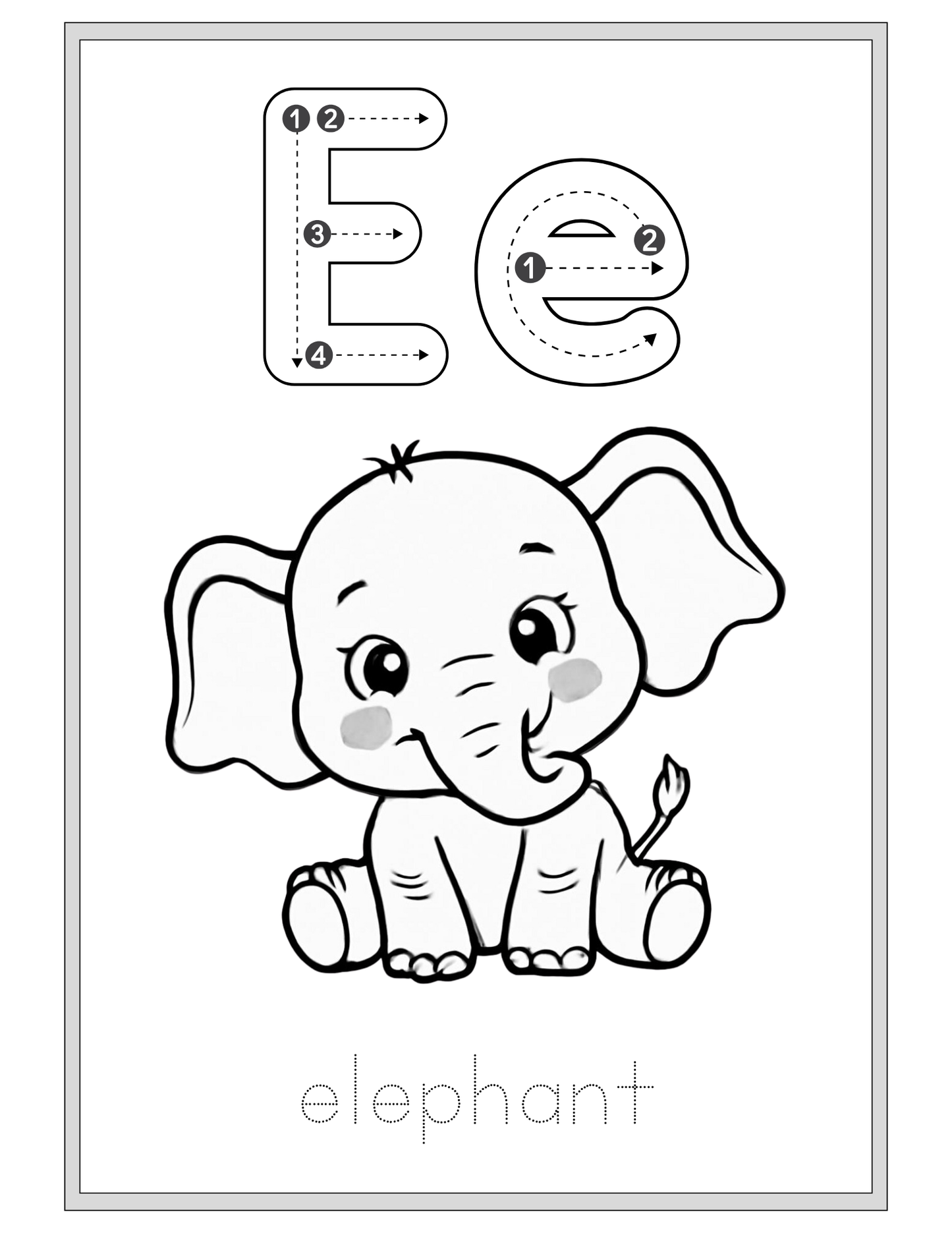 Alphabet Coloring Book, A–Z  Animal Printable, Kids Learning & Coloring Pages, Instant Download Activity Book