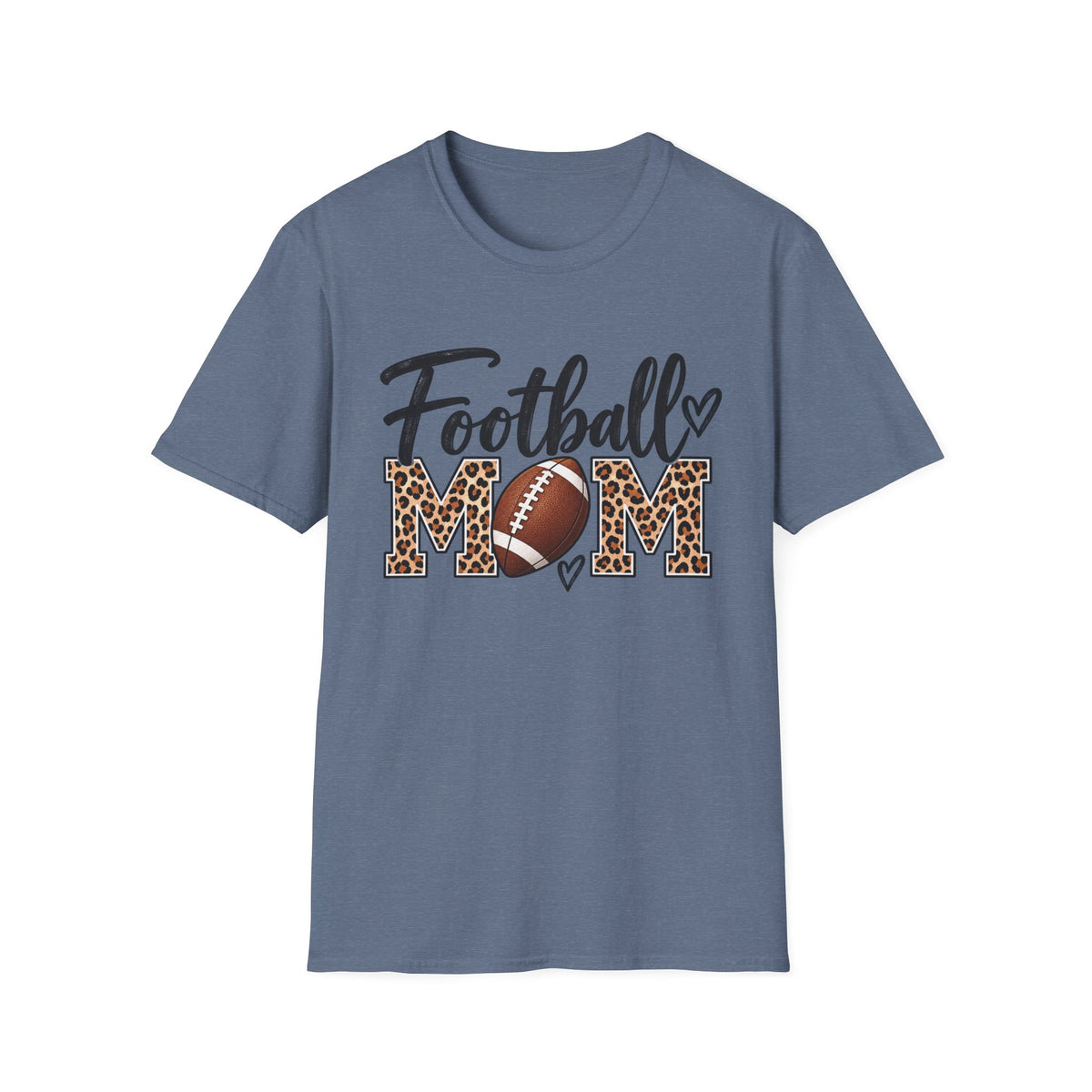 Football Mom T-Shirt — Leopard Print Football Design