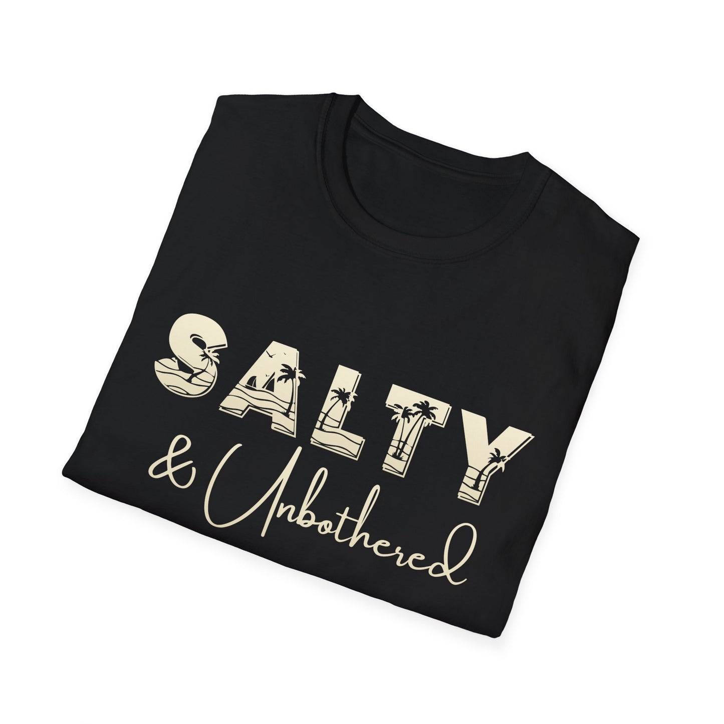 Salty & Unbothered Shirt, Beach Graphic Tee, Summer Vibes Shirt, Coastal Aesthetic T-Shirt, Funny Beach Shirt Women, Vacation Outfit Top