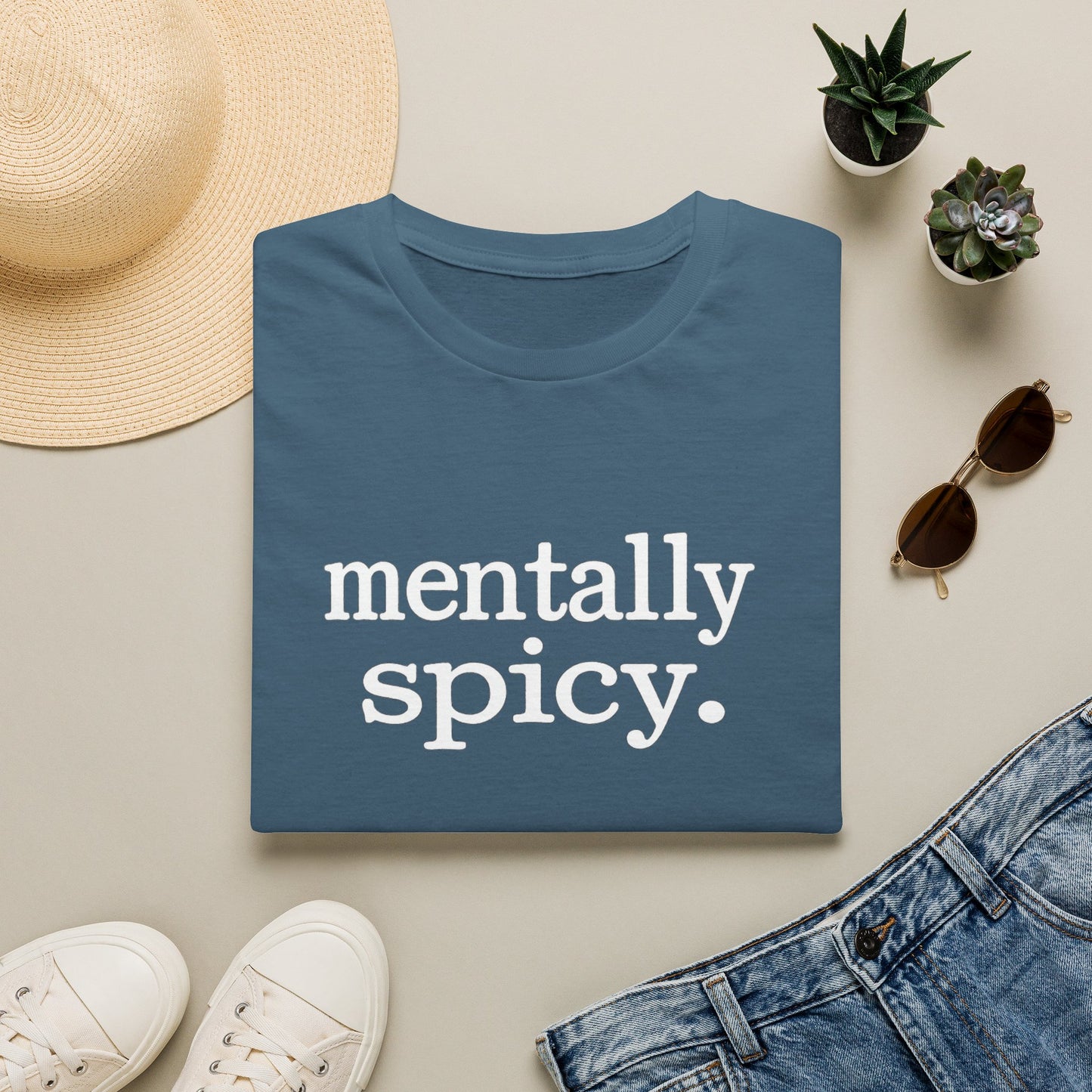Mentally Spicy Shirt, Funny Sarcastic Graphic Tee, Sassy Mental Health T-Shirt, Unisex Typewriter Quote Shirt, Gift for Her or Him