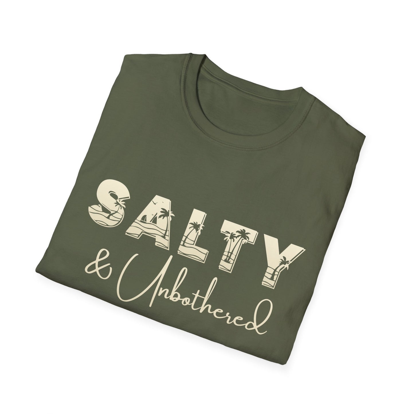 Salty & Unbothered Shirt, Beach Graphic Tee, Summer Vibes Shirt, Coastal Aesthetic T-Shirt, Funny Beach Shirt Women, Vacation Outfit Top