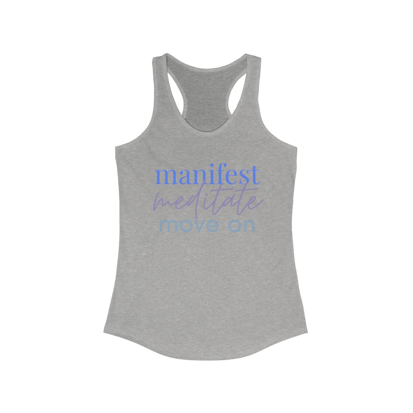 Manifest Meditate Move On Racerback Tank | Yoga Apparel, Inspirational Workout Top, Fitness Gift, Motivational Tank, Self-Care Clothing