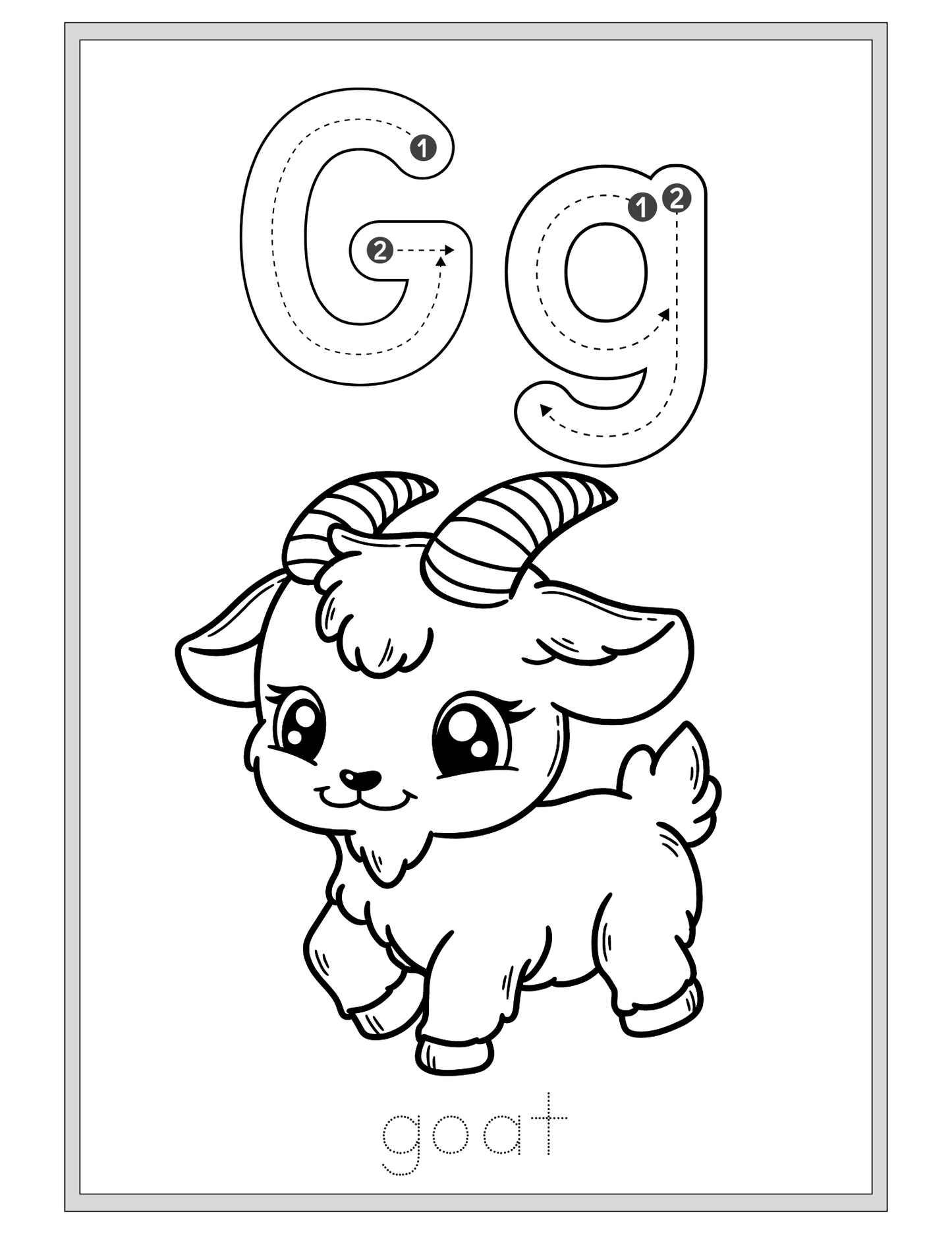 Alphabet Coloring Book, A–Z  Animal Printable, Kids Learning & Coloring Pages, Instant Download Activity Book