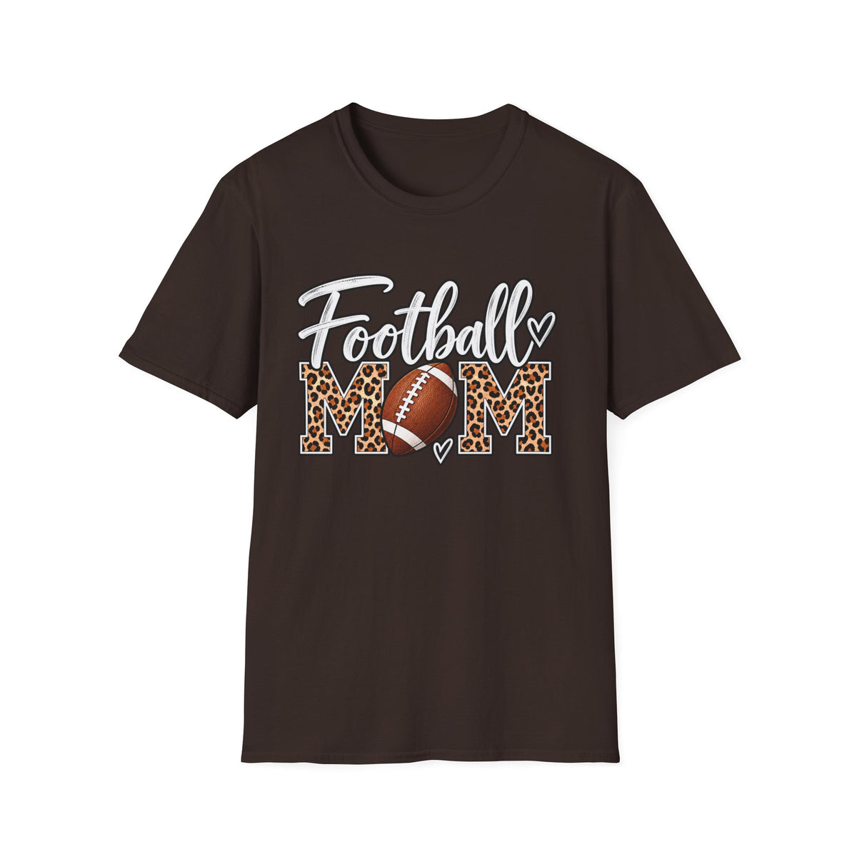 Football Mom T-Shirt — Leopard Print Football Design