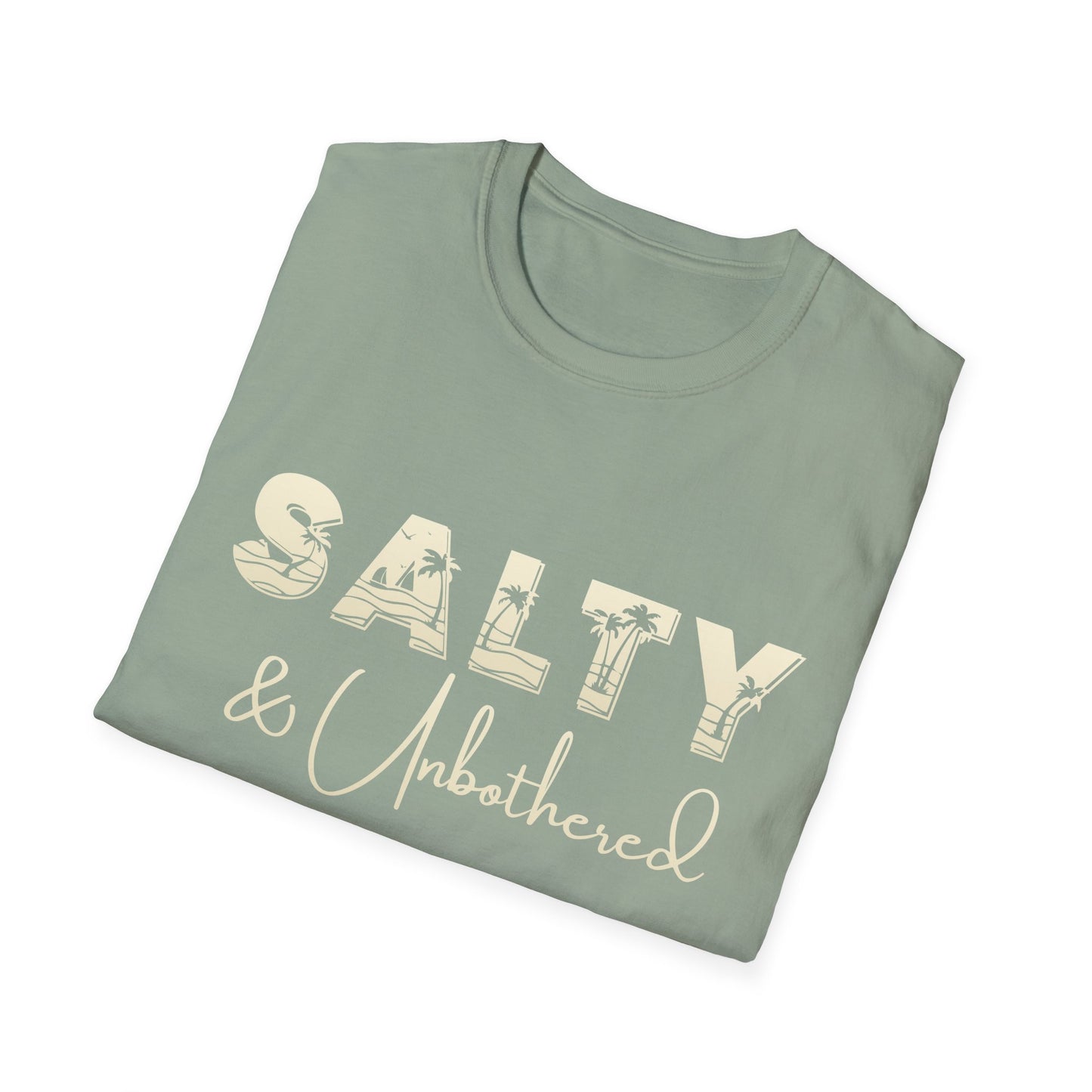 Salty & Unbothered Shirt, Beach Graphic Tee, Summer Vibes Shirt, Coastal Aesthetic T-Shirt, Funny Beach Shirt Women, Vacation Outfit Top