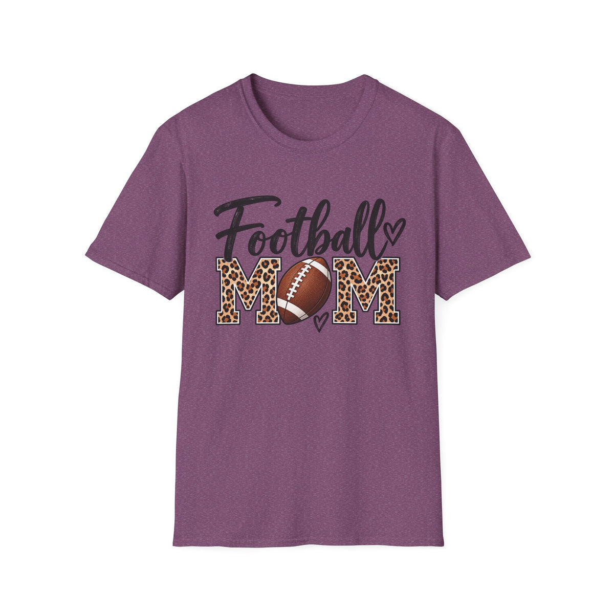Football Mom T-Shirt — Leopard Print Football Design