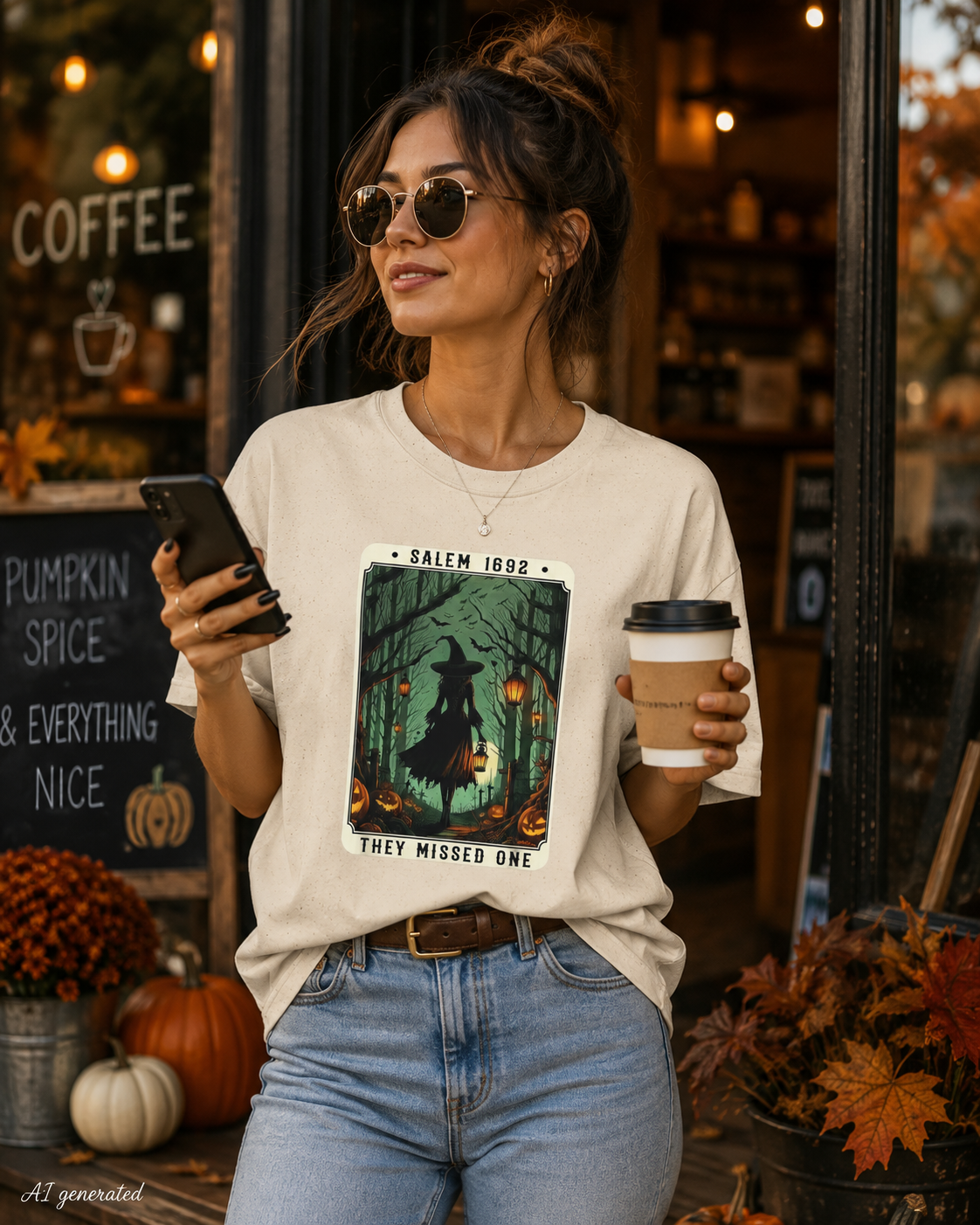 Salem 1692 Witchy Unisex T-Shirt, Halloween Tee, Spooky Shirt, Salem Witch T-Shirt, Witchcraft Apparel, Vintage Halloween Costume