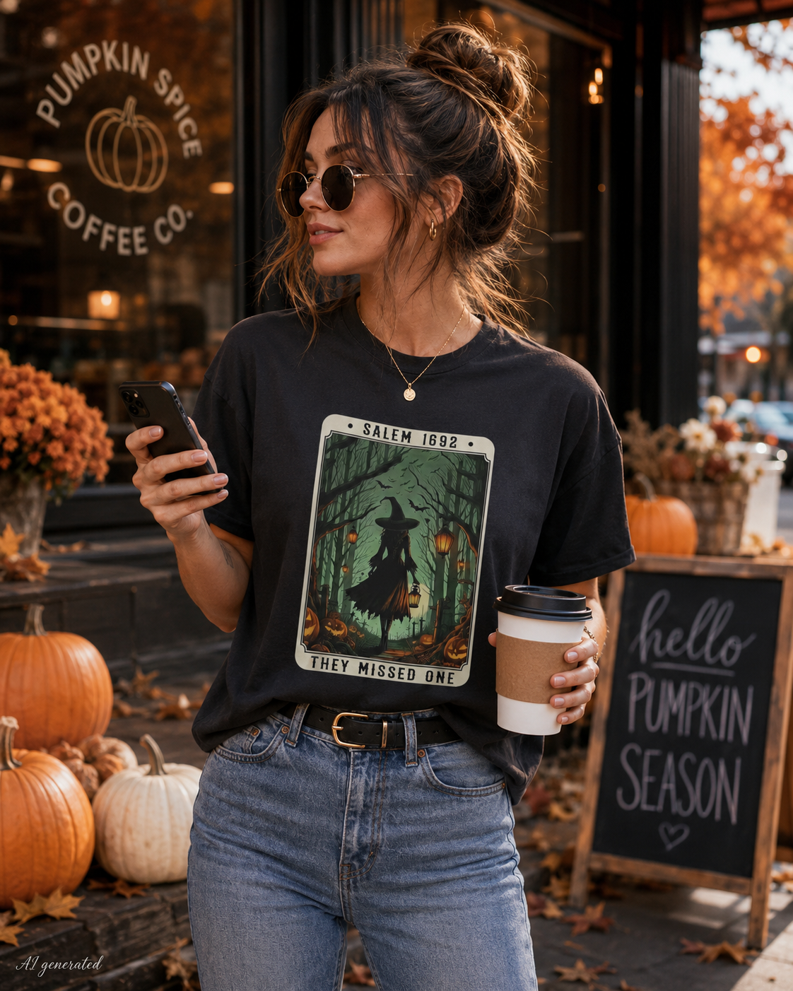 Salem 1692 Witchy Unisex T-Shirt, Halloween Tee, Spooky Shirt, Salem Witch T-Shirt, Witchcraft Apparel, Vintage Halloween Costume