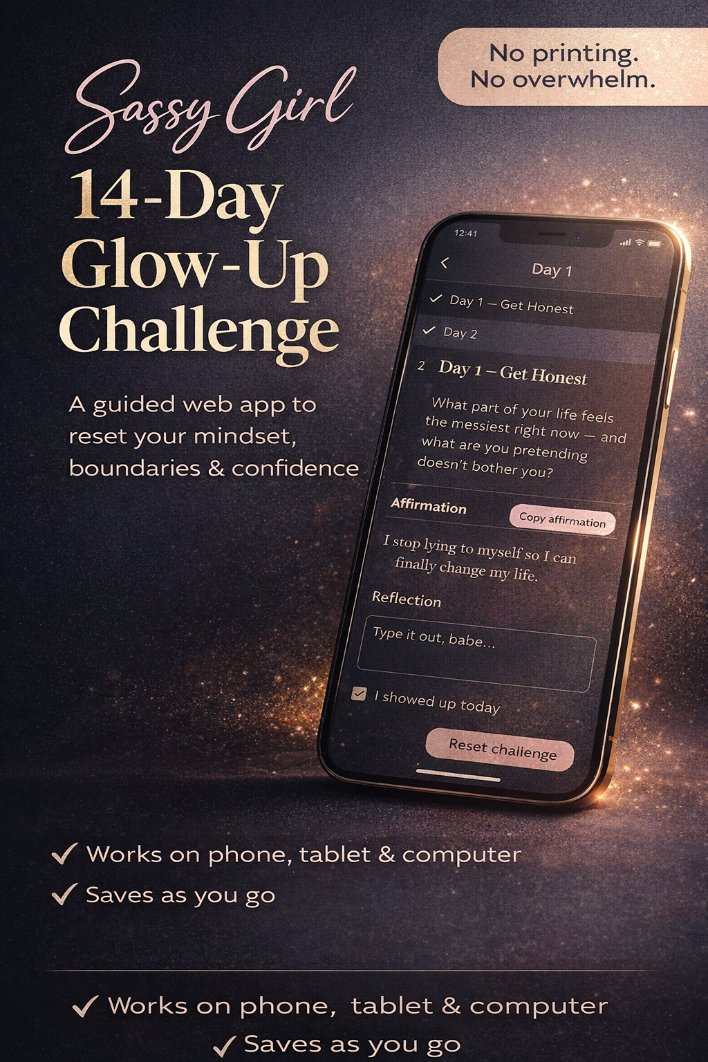 Sassy Girl 14-Day Glow-Up Challenge – Guided Web App