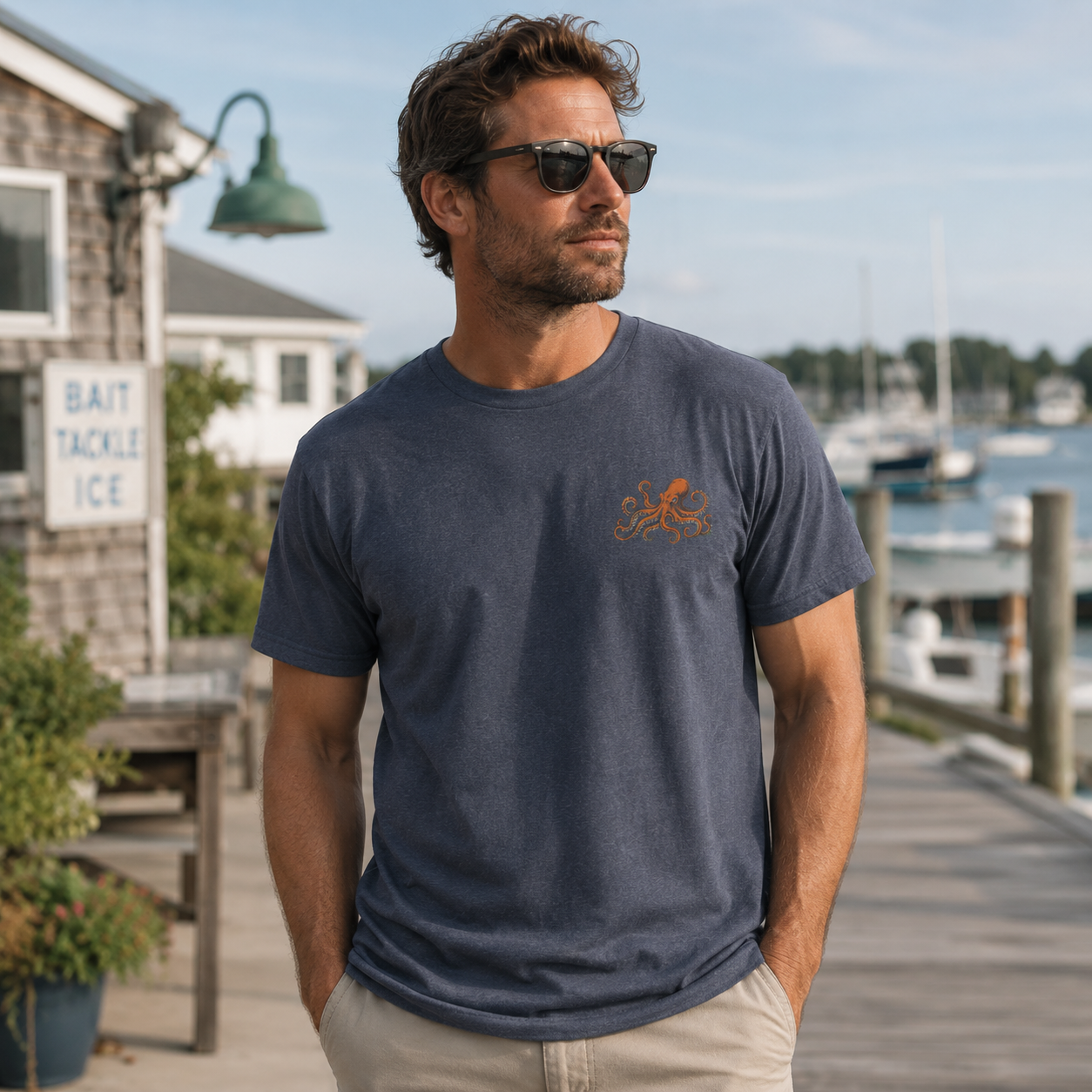 Stay Salty Octopus Shirt, Mens Beach Shirt, Nautical Graphic Tee, Coastal Ocean Shirt, Saltwater Fishing Shirt, Beach Vacation Tee