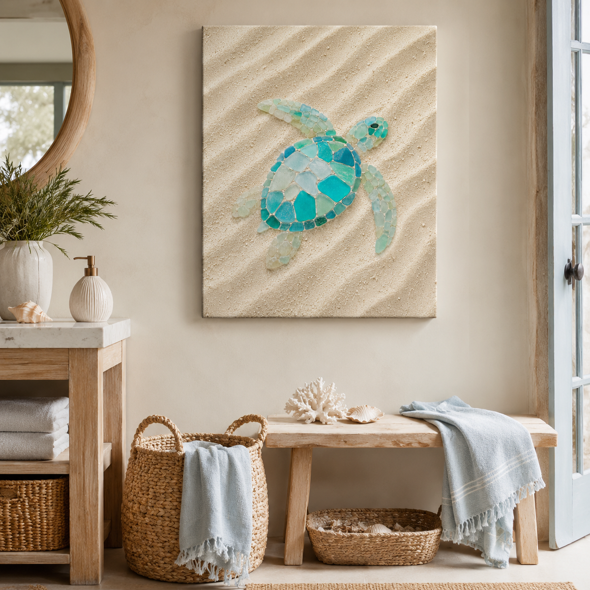 Sea Glass Turtle Wall Art | Poster or Canvas