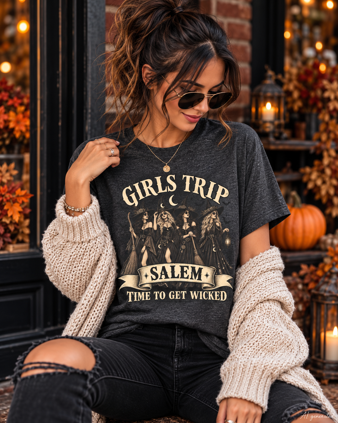 Girls Trip Salem Time to Get Wicked Halloween T-Shirt