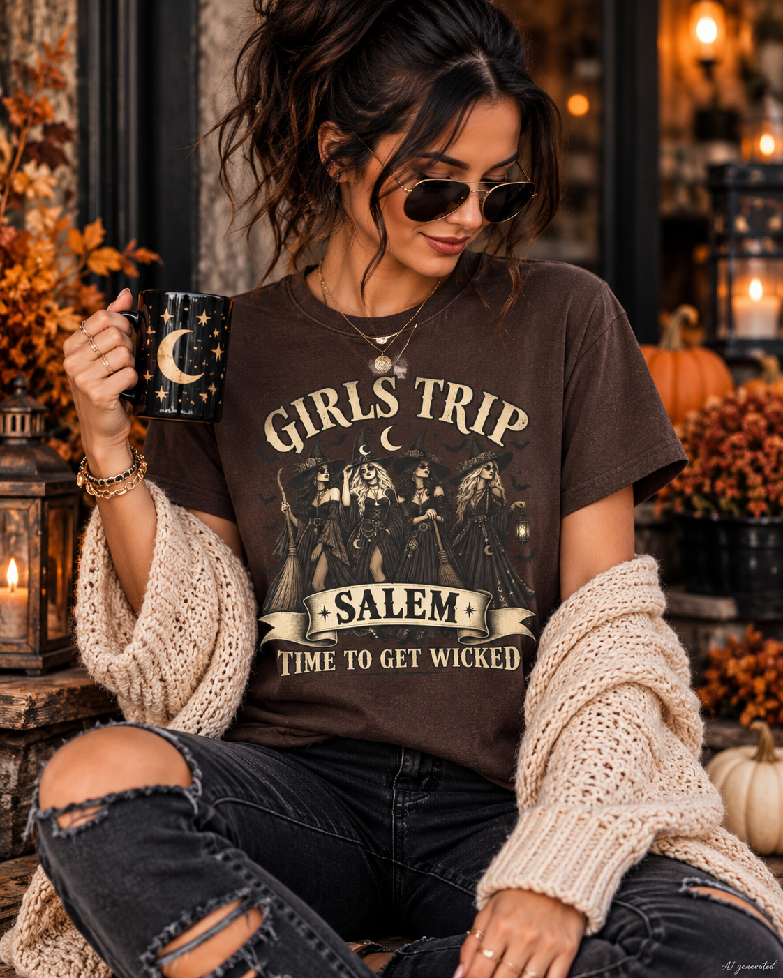 Girls Trip Salem Time to Get Wicked Halloween T-Shirt
