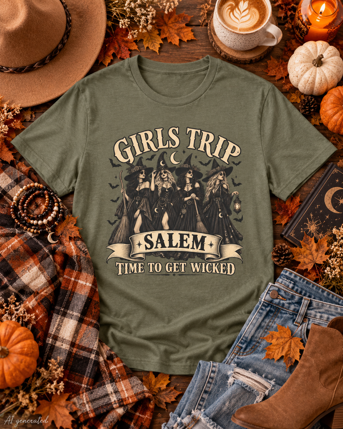 Girls Trip Salem Time to Get Wicked Halloween T-Shirt