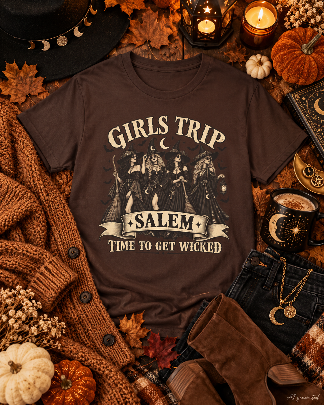 Girls Trip Salem Time to Get Wicked Halloween T-Shirt