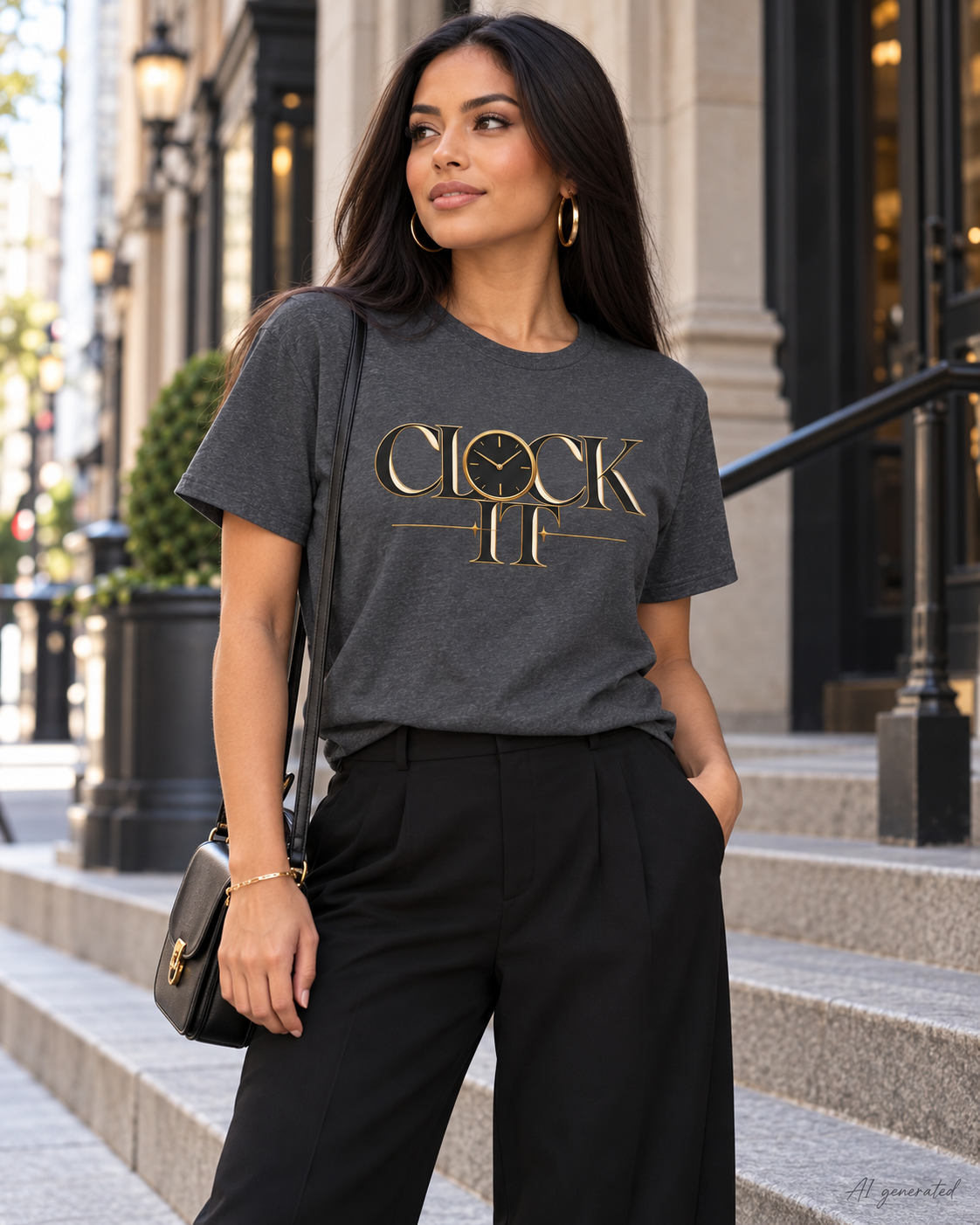 Clock It Gold Graphic Tee | Trendy Unisex Streetwear Shirt