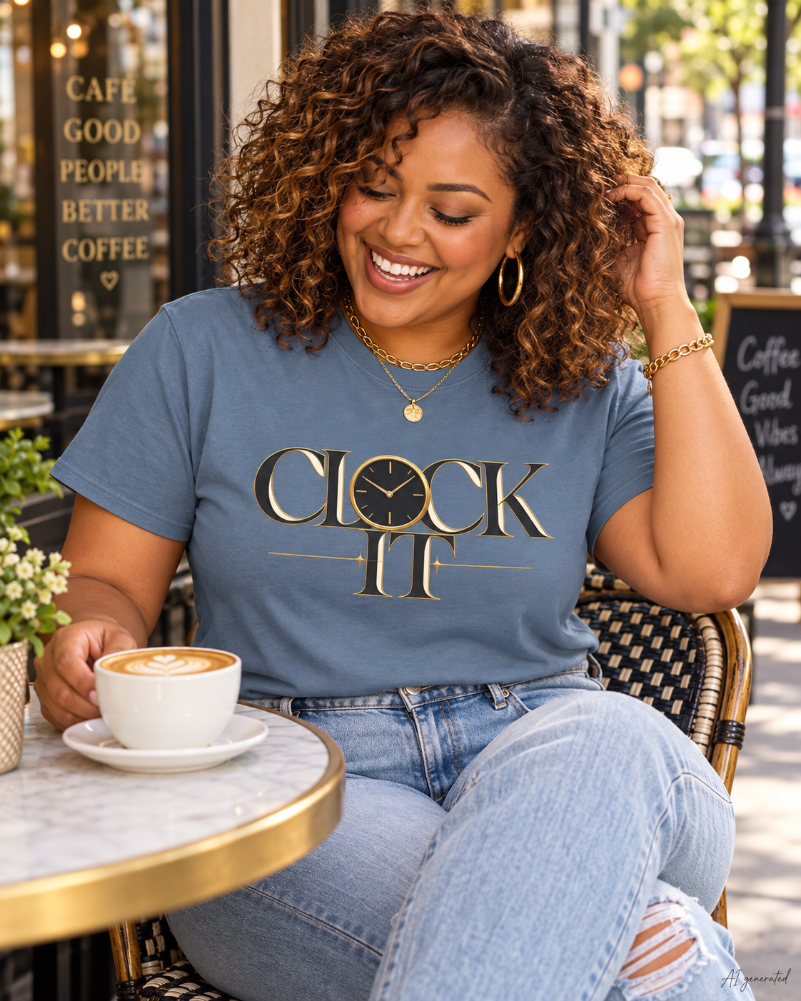Clock It Gold Graphic Tee | Trendy Unisex Streetwear Shirt