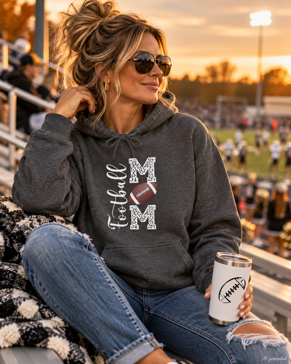Football Mom Hoodie | Leopard Game Day Sweatshirt