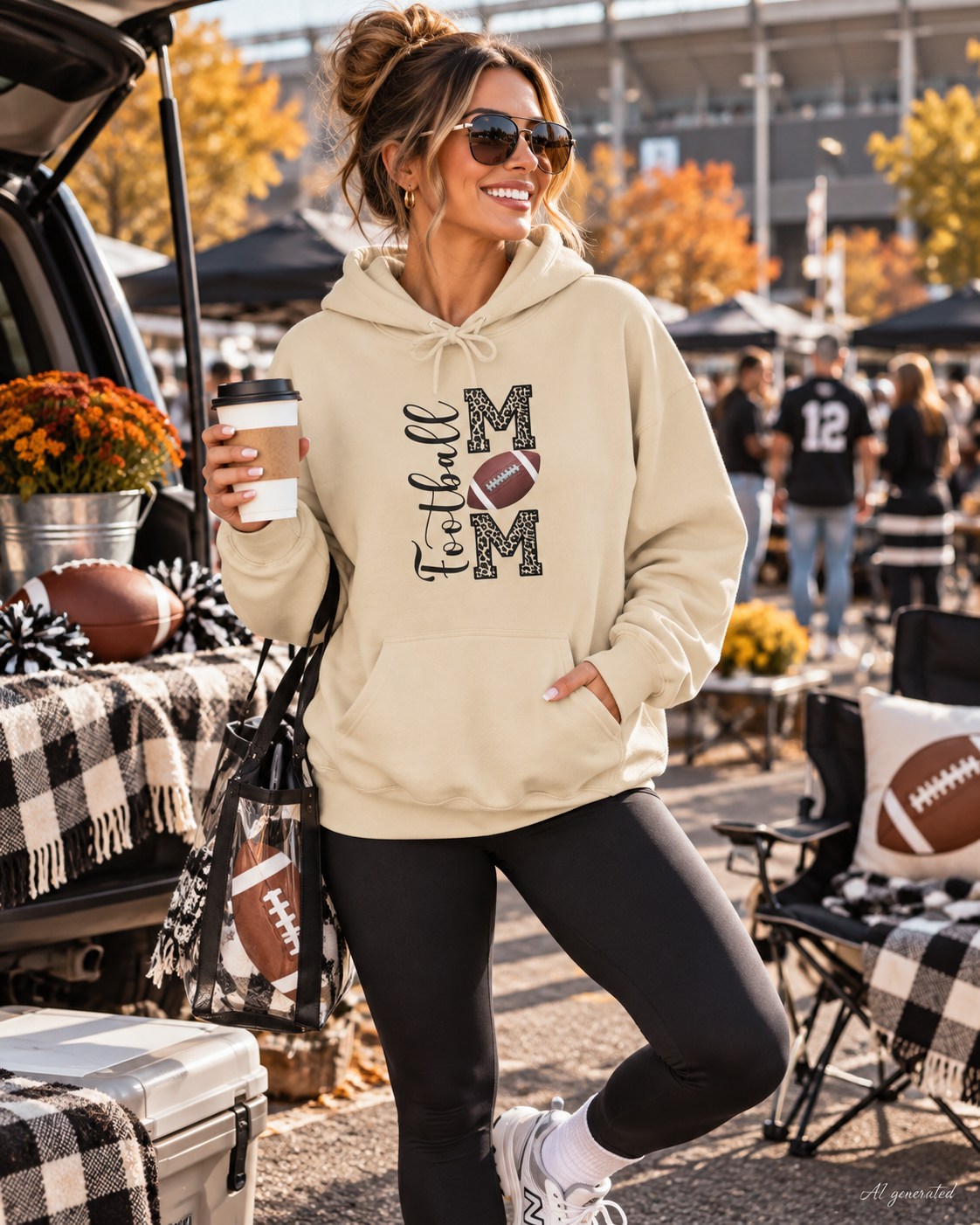 Football Mom Hoodie | Leopard Game Day Sweatshirt
