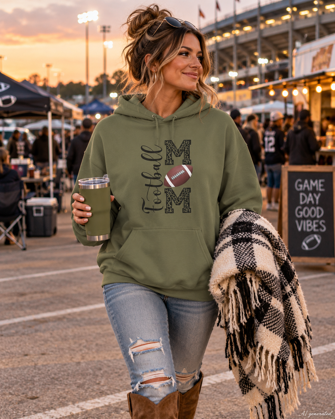 Football Mom Hoodie | Leopard Game Day Sweatshirt