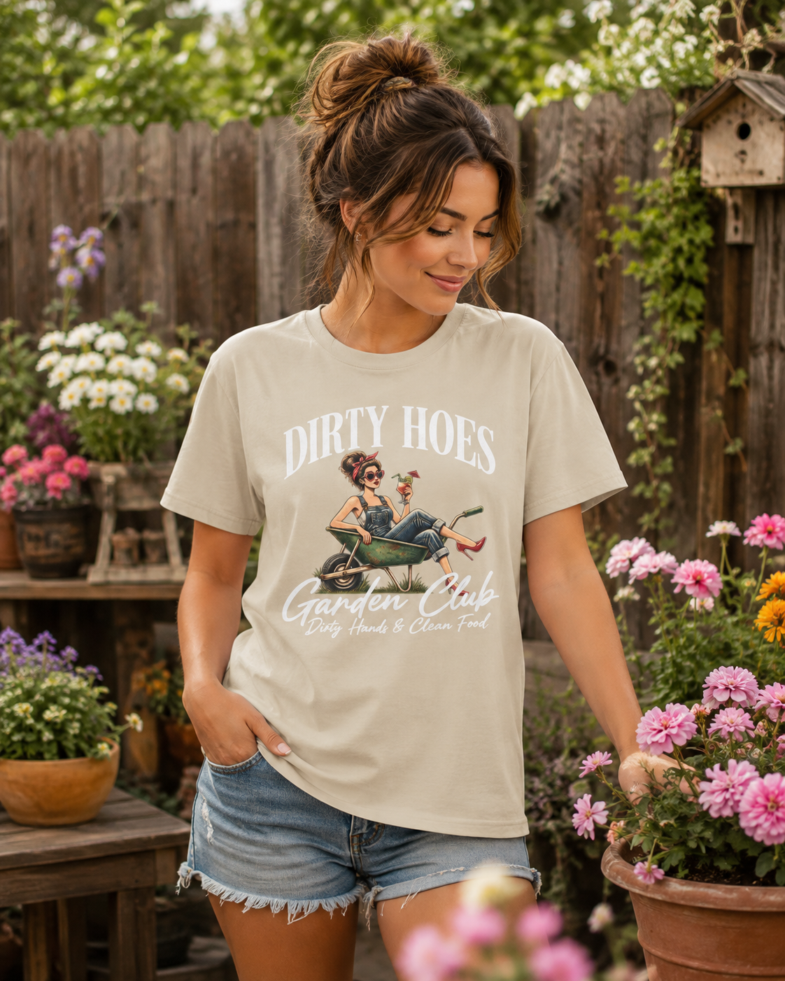 Dirty Hoes Garden Club Funny Gardening Tee