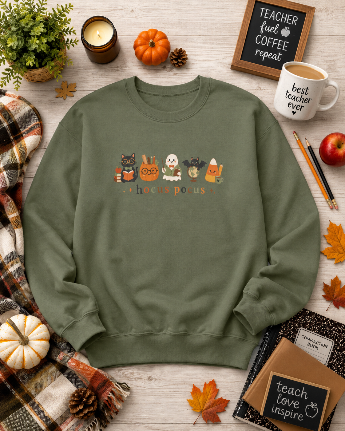Hocus Pocus Time to Focus Teacher Sweatshirt, Halloween Teacher Crewneck, Cute Fall Classroom Shirt, Spooky Season Teacher Gift
